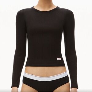 Alexander Wang long-sleeve tee in ribbed cotton jersey